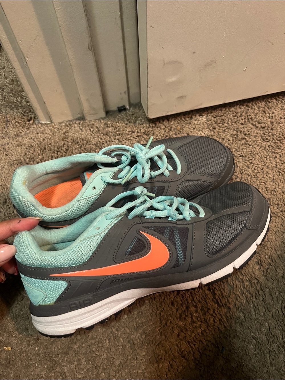 Nike Women’s Gray, Mint and Coral Athletic Sneakers - Picture 1 of 1